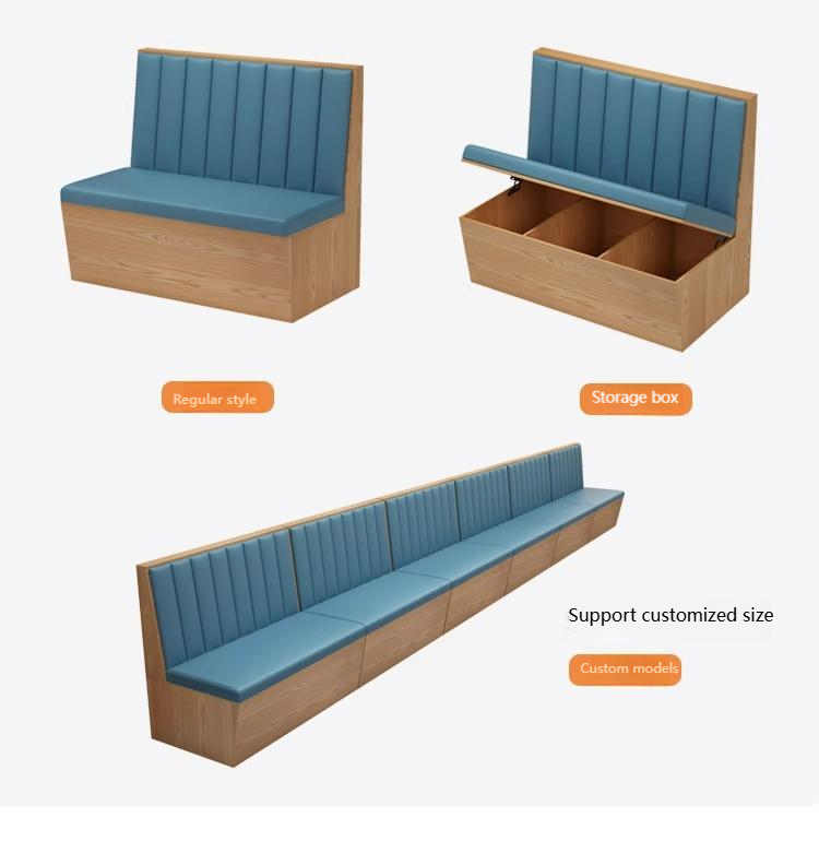 Commercial Restaurant Booth Seating — Plywood, Vinyl-Upholstered