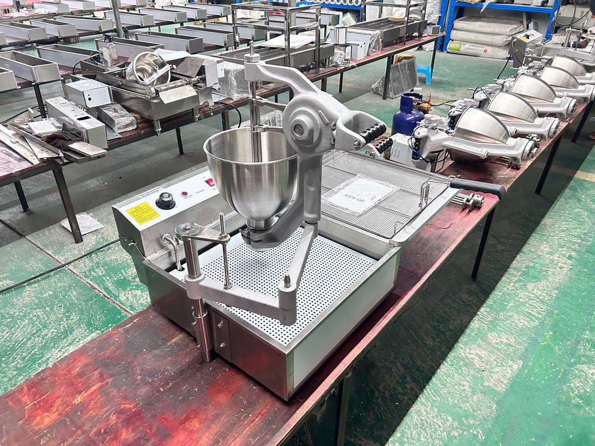 Commercial Electric Donut Making Machine — Countertop Fryer with 3 Molds