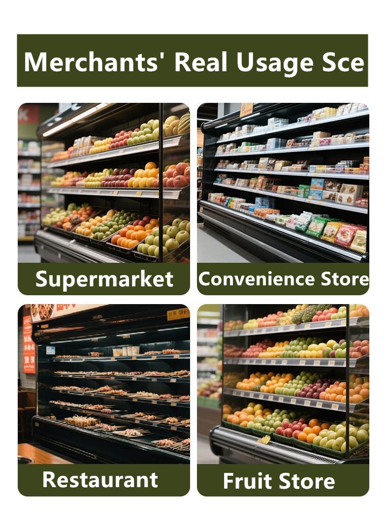Open Multideck Display Chiller — Air-Curtain Fruit & Fresh Snacks & Cold Drinks
