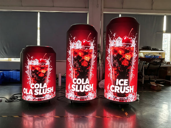 Can-Shaped Cylinder LED Video Display — Custom Digital Signage