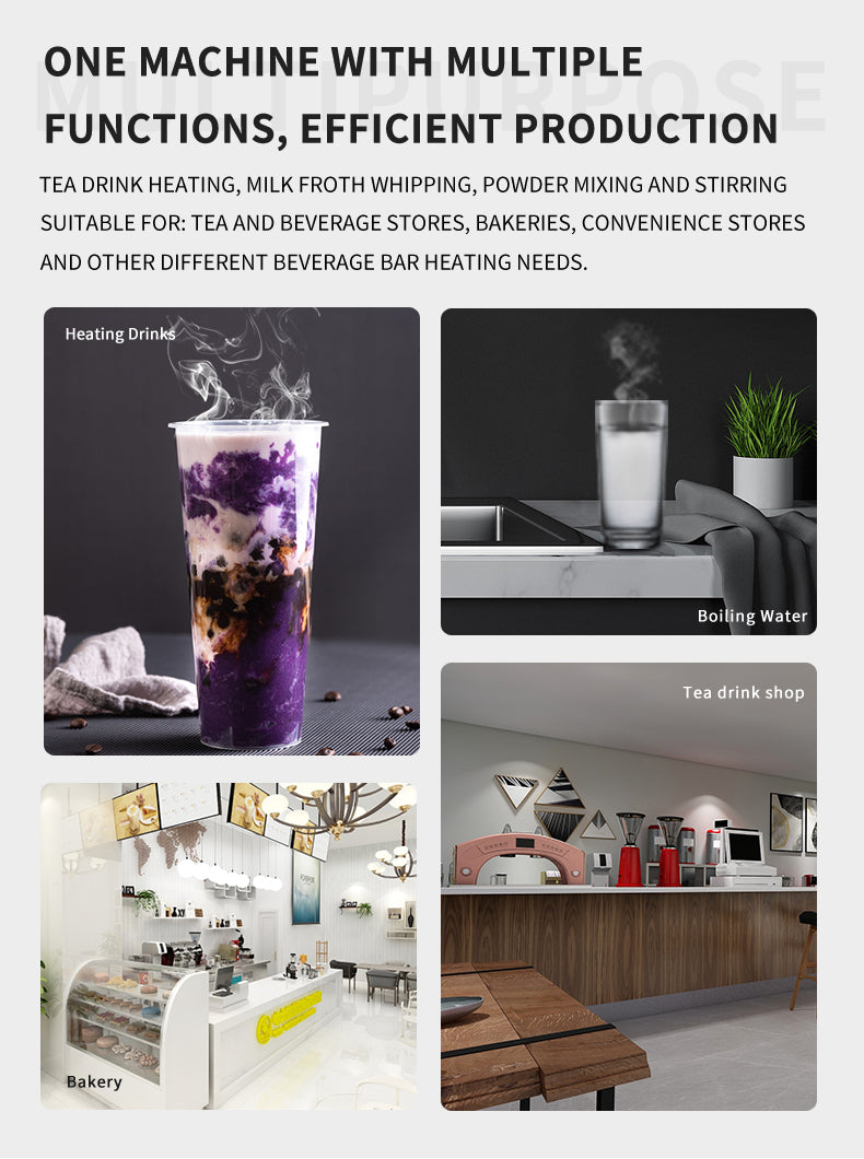 Commercial Electric Milk Steamer — 5L Stainless Steel Steam Frother