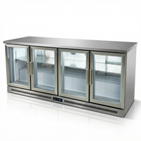 Commercial Under-Counter Glass-Door Refrigerator — Stainless Steel Worktop Chiller image preview