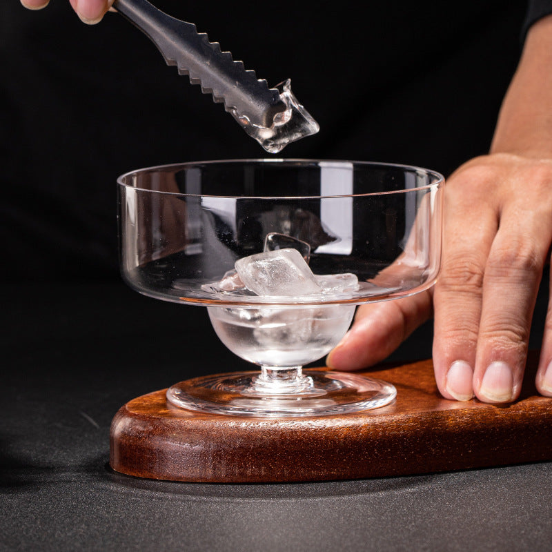 Inverted Hat Cocktail Glass with Vertical Stripes