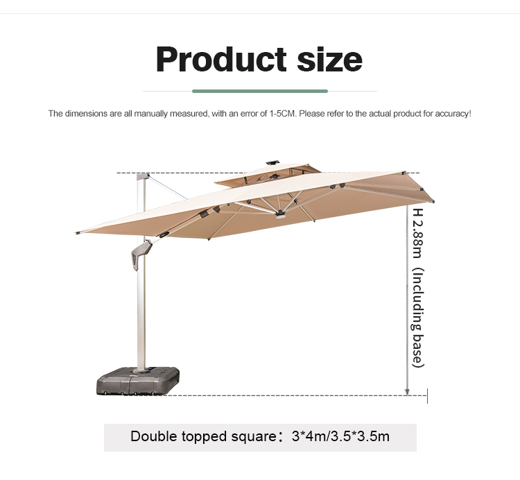 Cantilever Patio Umbrella — Aluminum LED Offset Parasol