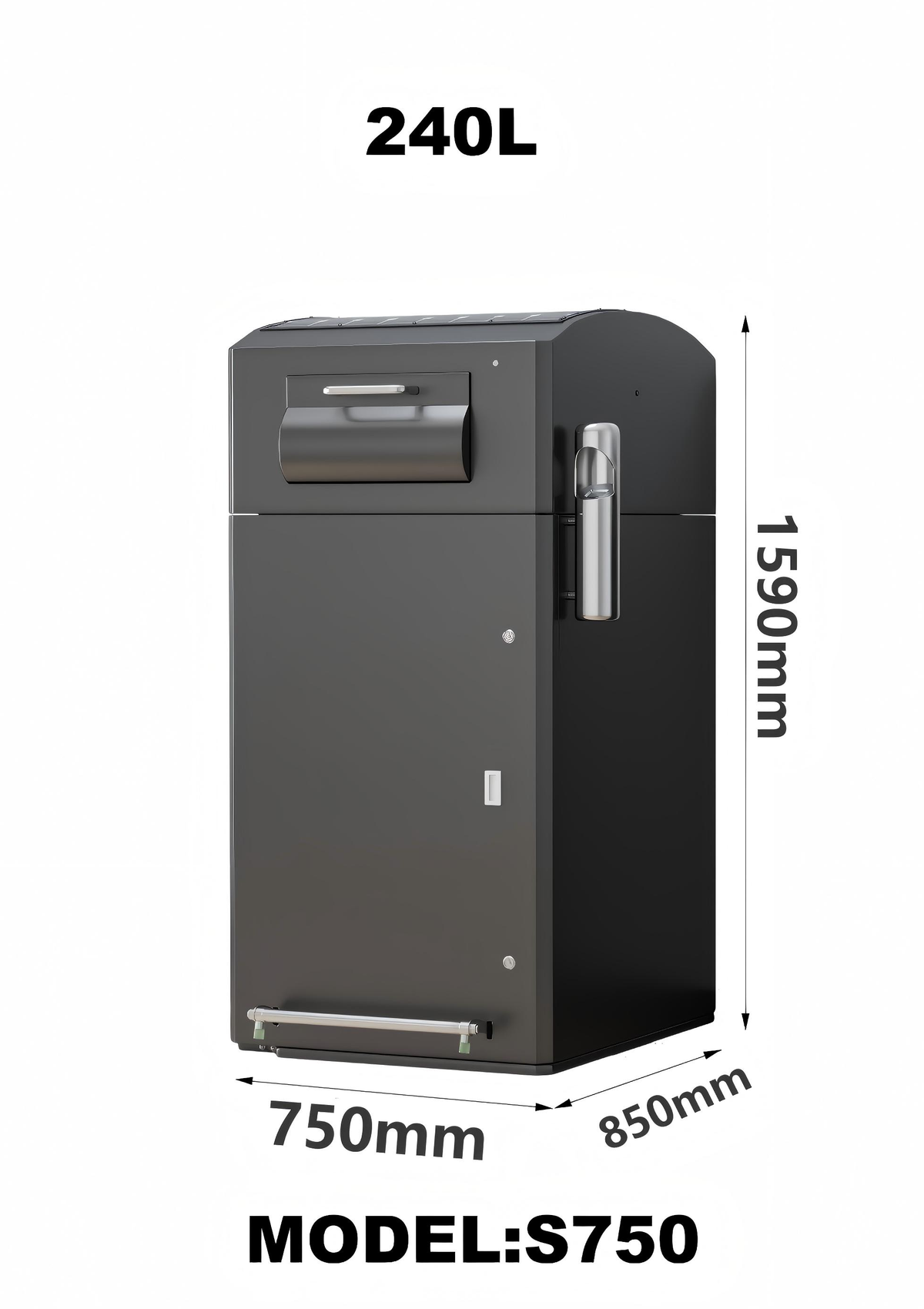 Solar-Powered Waste Compactor Bin — Odor Control, Anti-Theft
