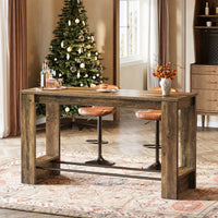 63-Inch Counter-Height Bar Table with Metal Footrest image preview