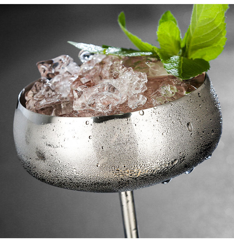Stainless Steel Margarita Glass — Copper & Silver, rim diameter 10.4cm