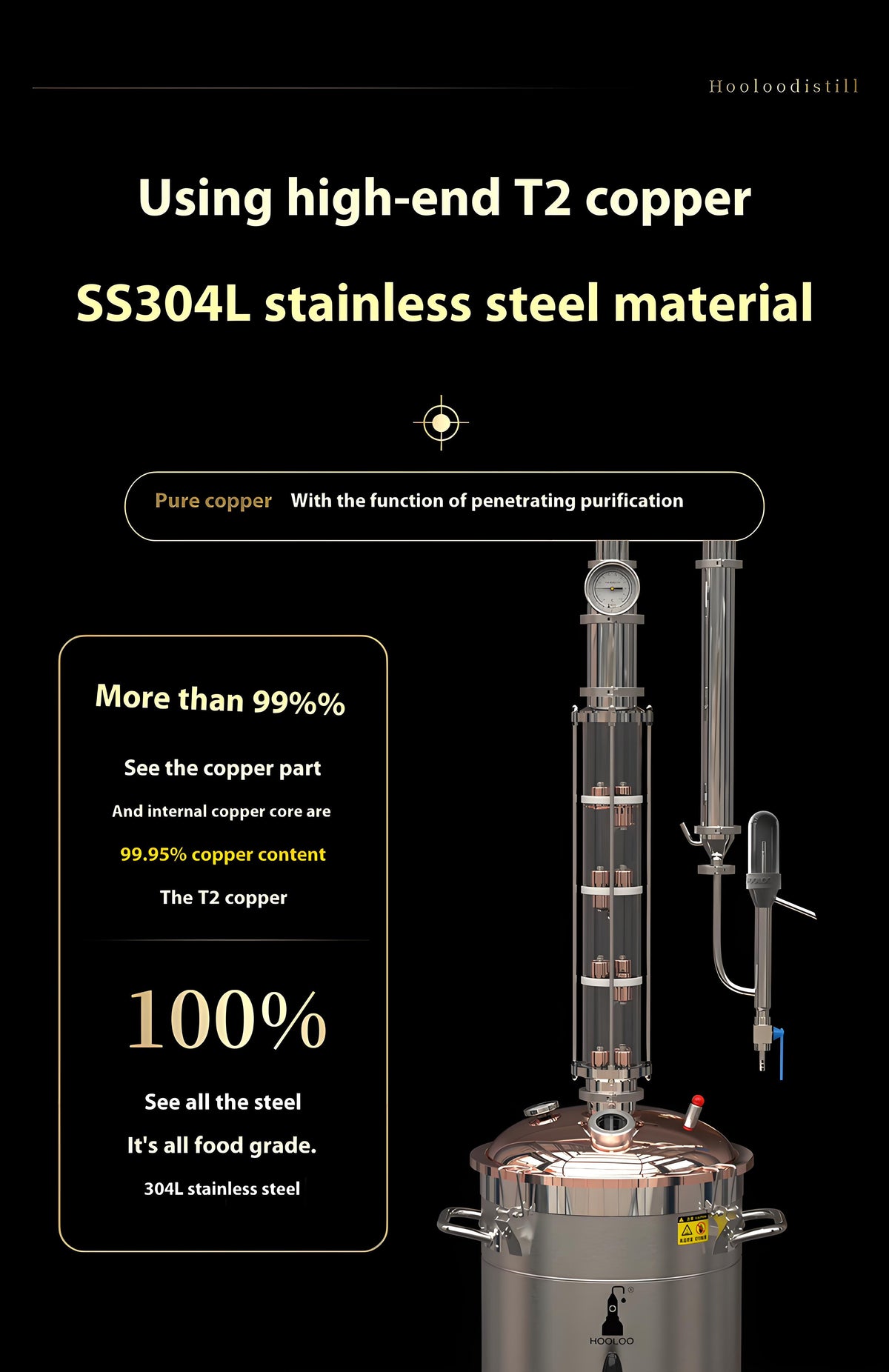 Copper Alembic Still — 4-Column Distillation Tower