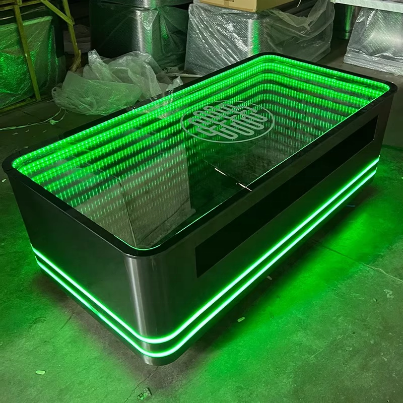 LED Infinity Mirror Bar Table for Nightclubs & Lounges