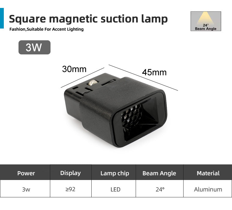 Circular Magnetic LED Track Light System — 48V, Dimmable