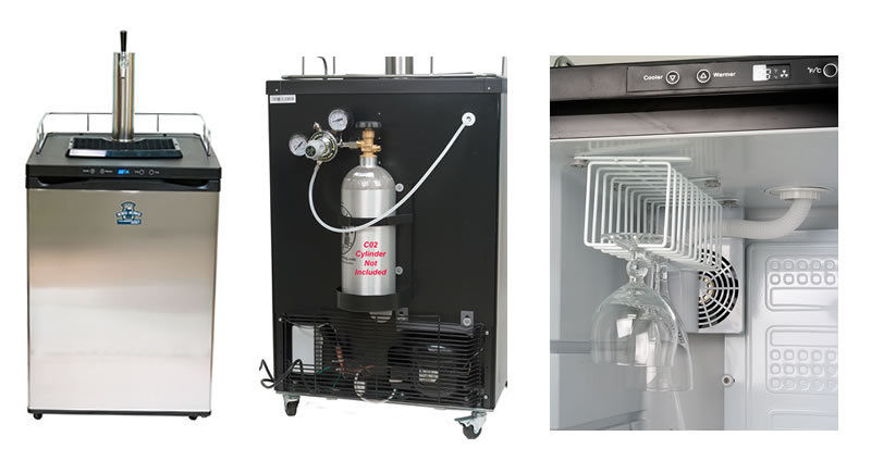 2-Tap Beer Kegerator — Stainless Steel