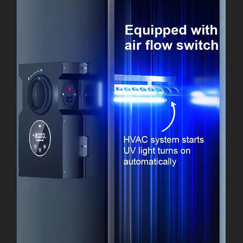 Smart UV-C HVAC Air Sterilizer with App Control &amp; LED Display