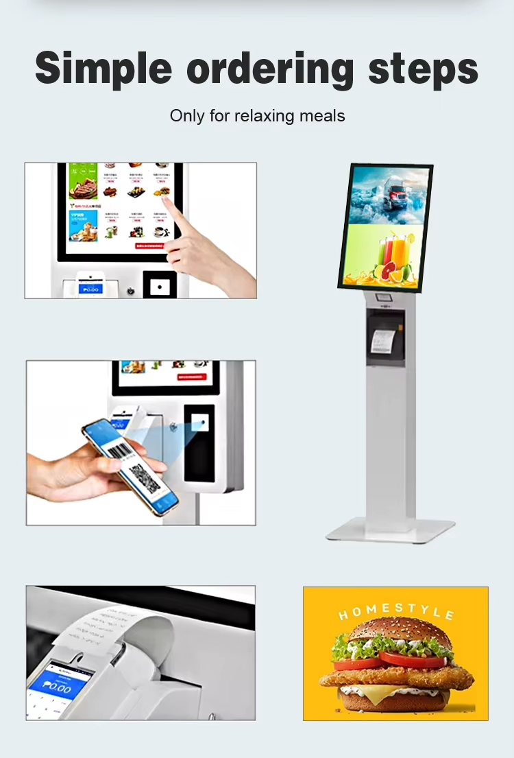 Self-Service Payment Kiosk — HD Touchscreen with Ticket Printer