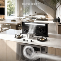 Downdraft Island Range Hood with Recirculation Filtration and Tabletop Lifting image preview