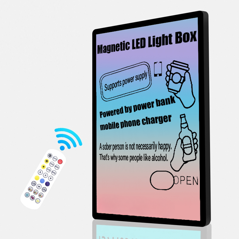 Ultra-Slim LED Light Box Sign — App-Controlled RGB, Wall-Mounted