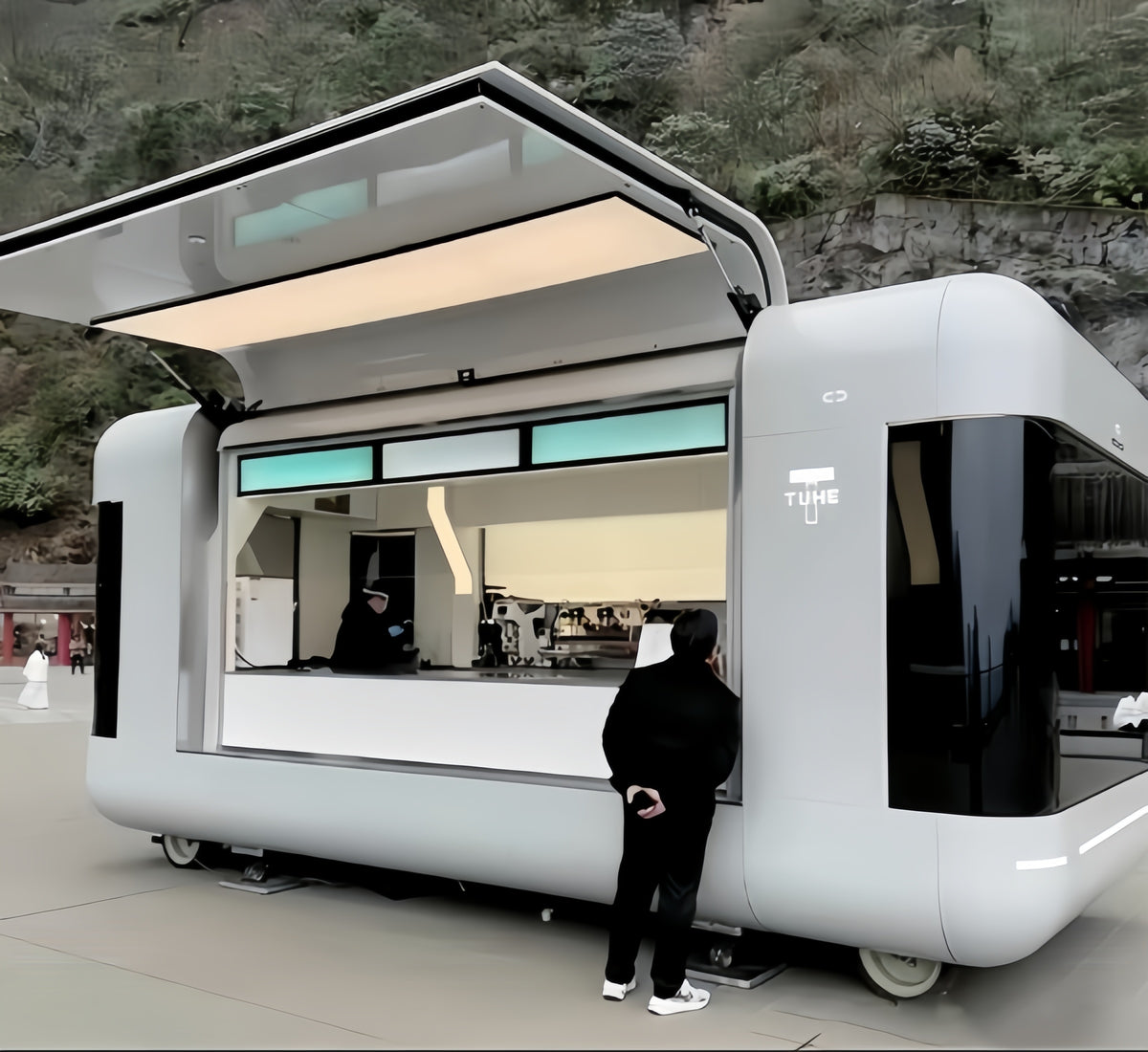 Commercial Mobile Food Trailer with Full Kitchen — BBQ & Bar