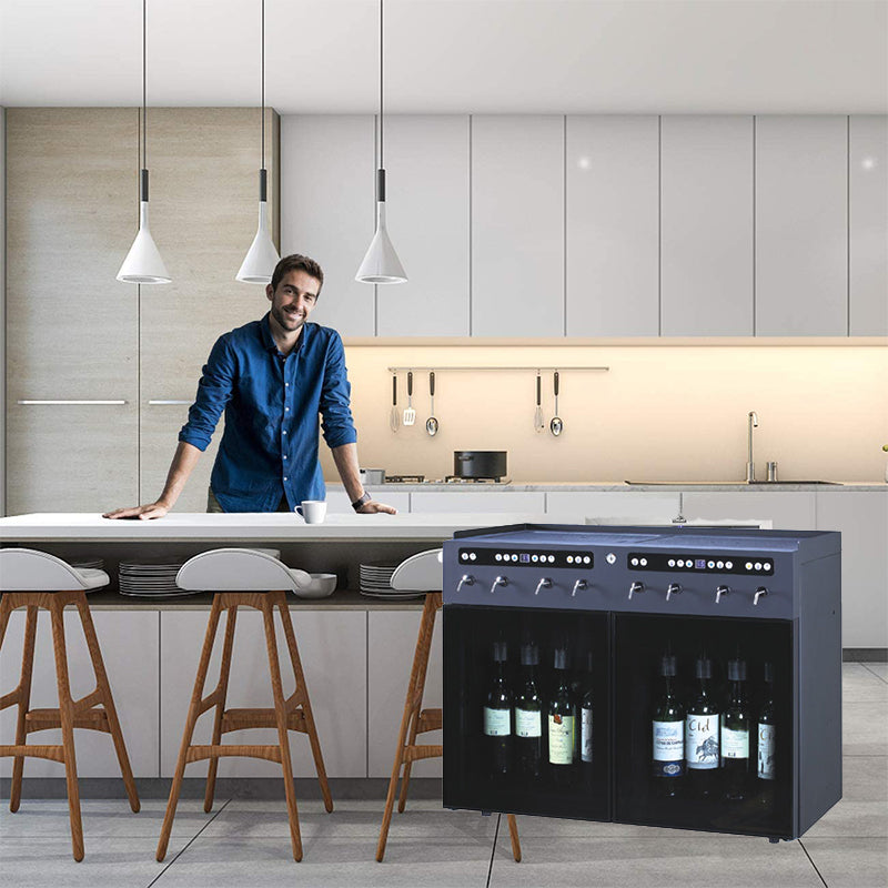 8-Bottle Wine Dispenser with Refrigeration and Nitrogen Preservation