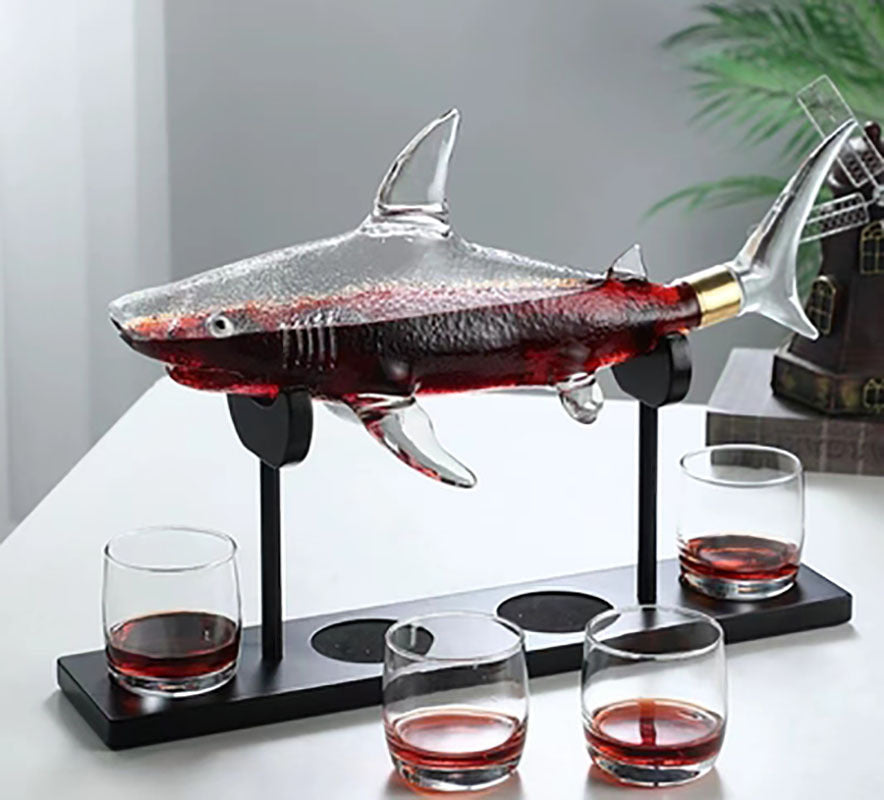 Luxurious Shark Decanter Set with Glasses