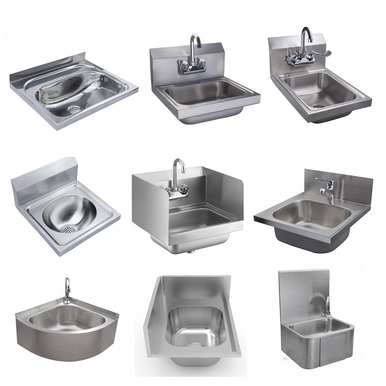 Wall-Mount Commercial Hand Sink — 304 Stainless Steel with Splash Guard