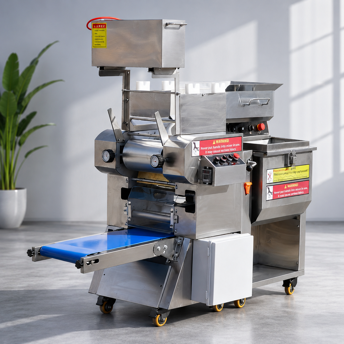 Commercial Automatic Fresh Noodle Machine — Mixer, Sheeter & Cutter