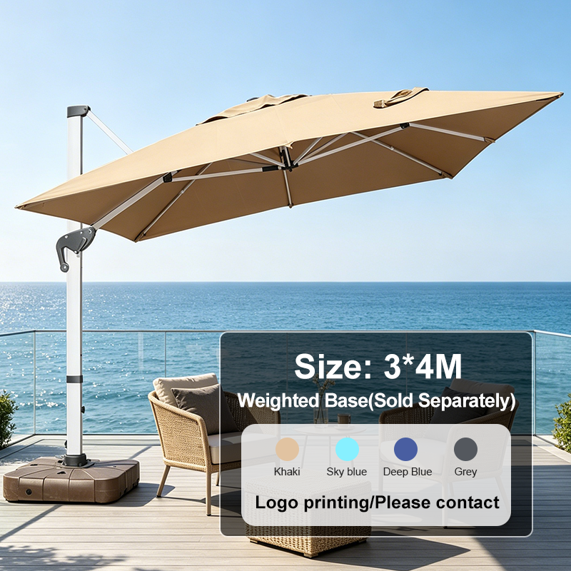 Cantilever Patio Umbrella — Aluminum LED Offset Parasol