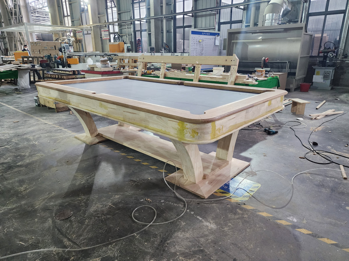 Custom-Design Solid Wood Pool Table — Slate Bed Billiard Table