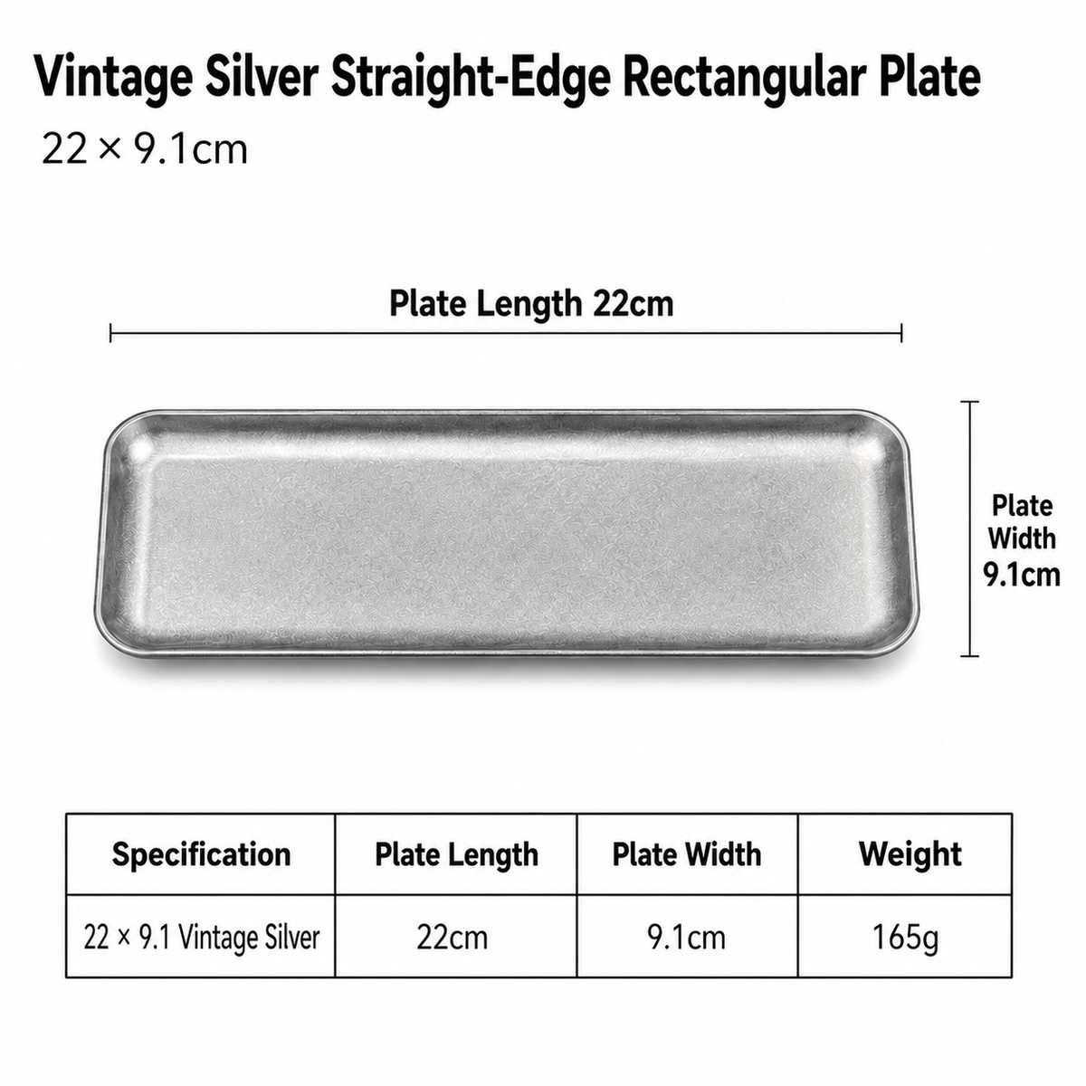 Brushed Stainless Steel Rectangular Serving Tray — Vintage Gold & Silver