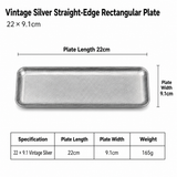 Brushed Stainless Steel Rectangular Serving Tray — Vintage Gold & Silver