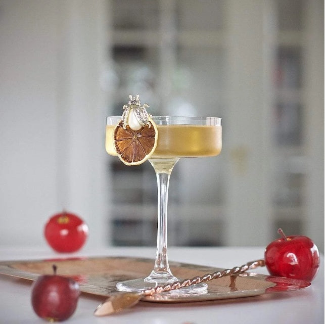 Hockey Puck Design Crosscut Cocktail Glass