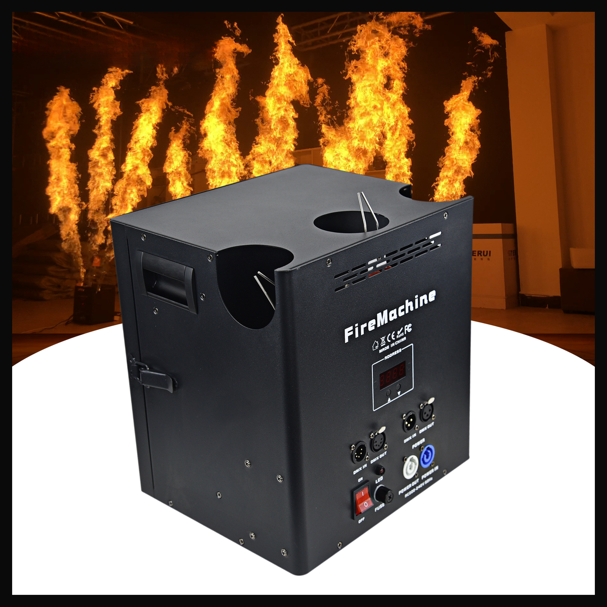 DMX512 Triple-Way Flame Machine — 200W Stage Fire Effect