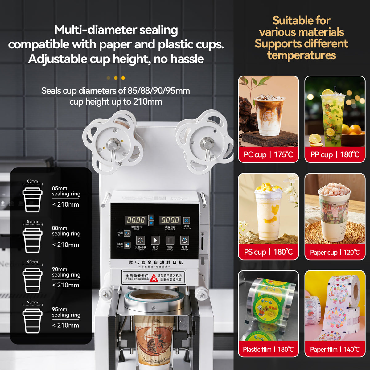 Commercial Cup Sealing Machine — Automatic for Plastic & Paper Cups