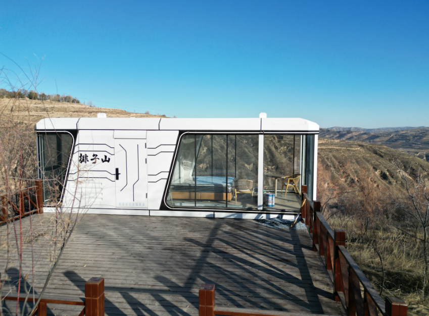 Modular Poolside Cabin — Solar Glamping Studio Unit
