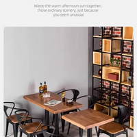 Industrial Metal-Frame Bar &amp; Restaurant Dining Set — Table and Chairs image preview