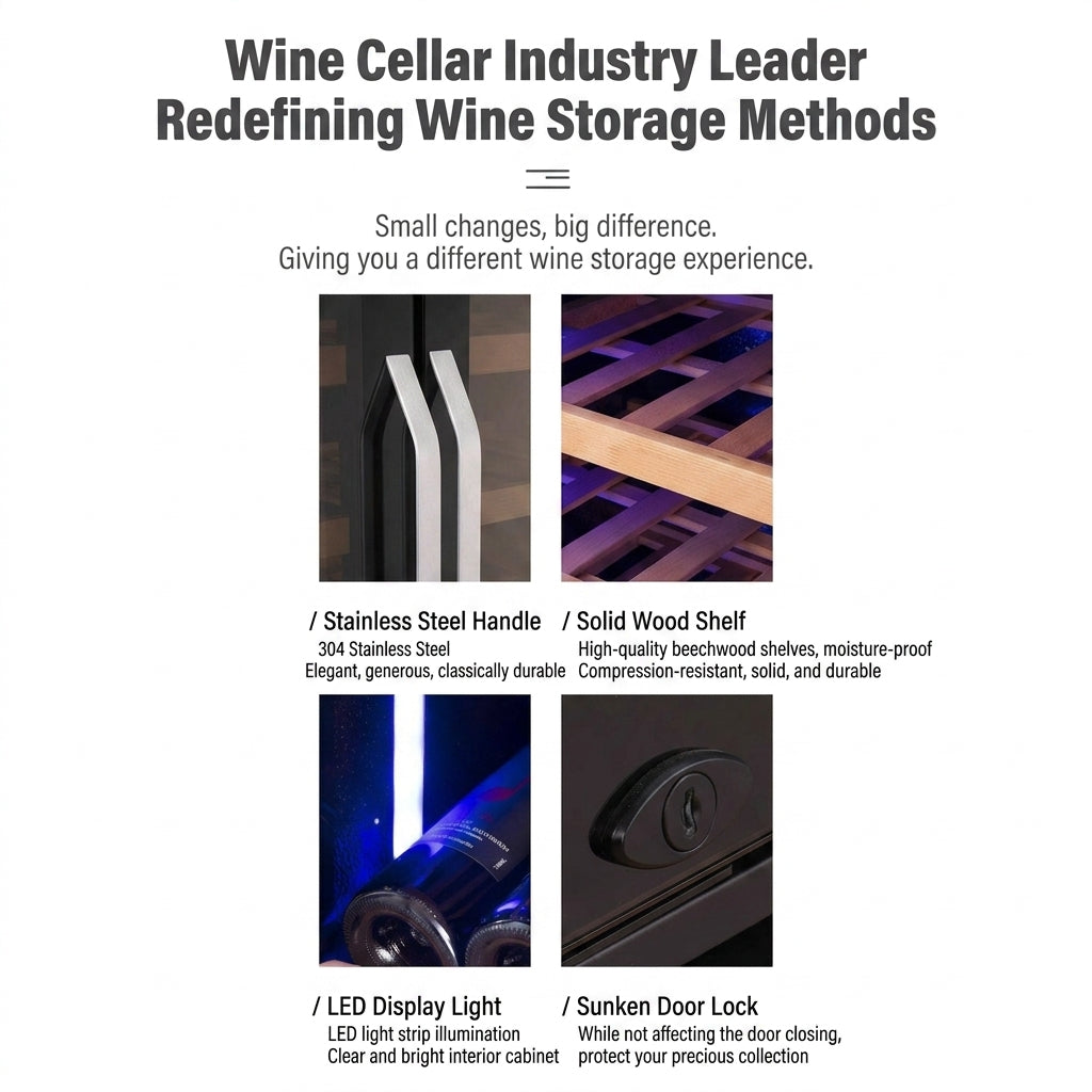 Constant-Temperature Double-Door Wine Cabinet with Built-In Ice Bar