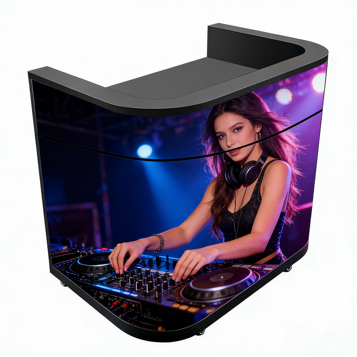 Front Desk LED Display — Curved Reception & DJ Booth Screen