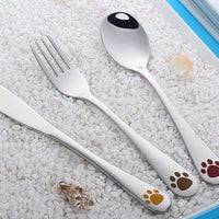 Kitty Paw Stainless Steel Cutlery Set — 3-Piece image preview