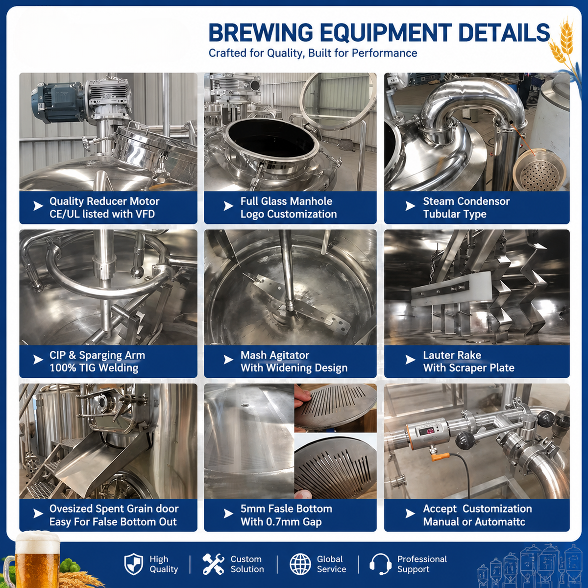 4-Vessel Craft Brewhouse System — 500L Stainless Steel