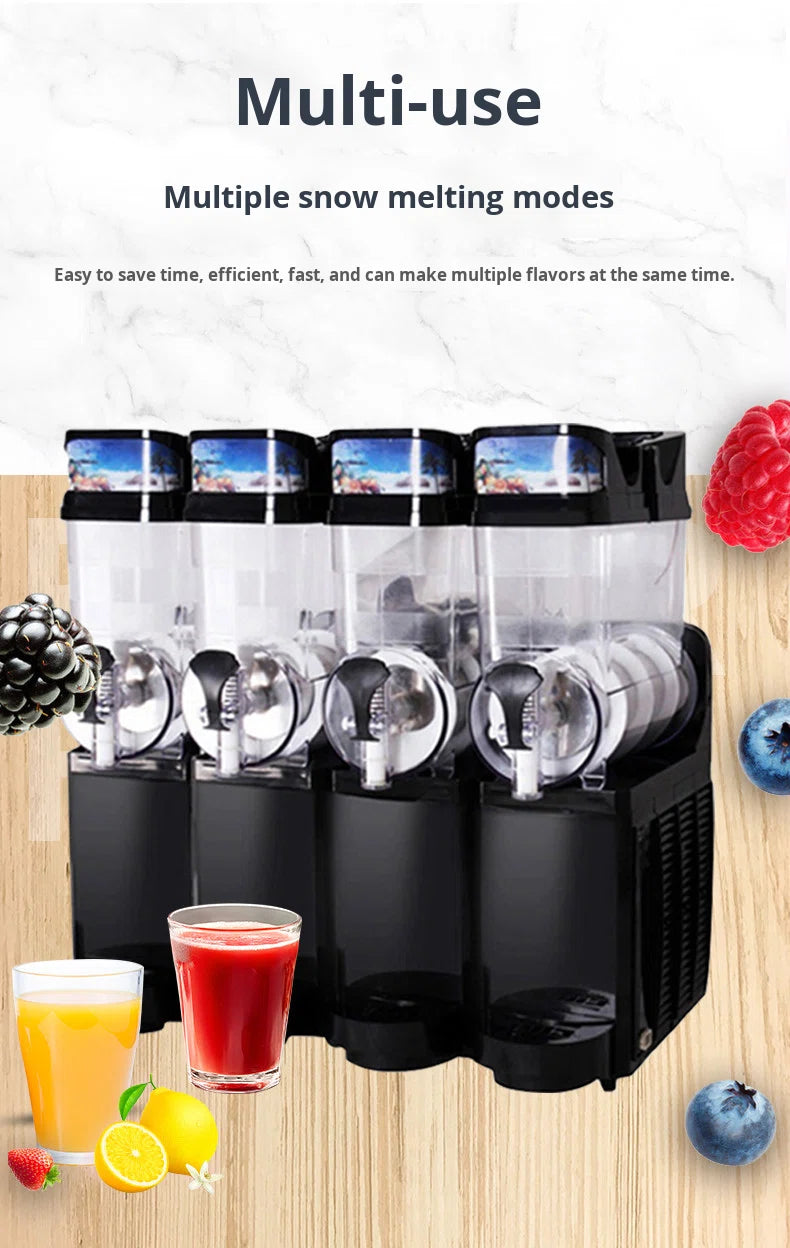 Commercial 4-Tank Slush & Cold Drink Machine — Self-Serve