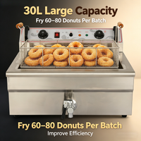 Commercial Electric Countertop Donut Fryer — 30L Single Tank image preview