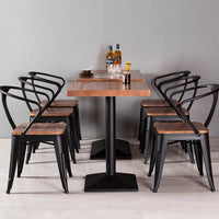 Industrial Metal-Frame Bar &amp; Restaurant Dining Set — Table and Chairs image preview