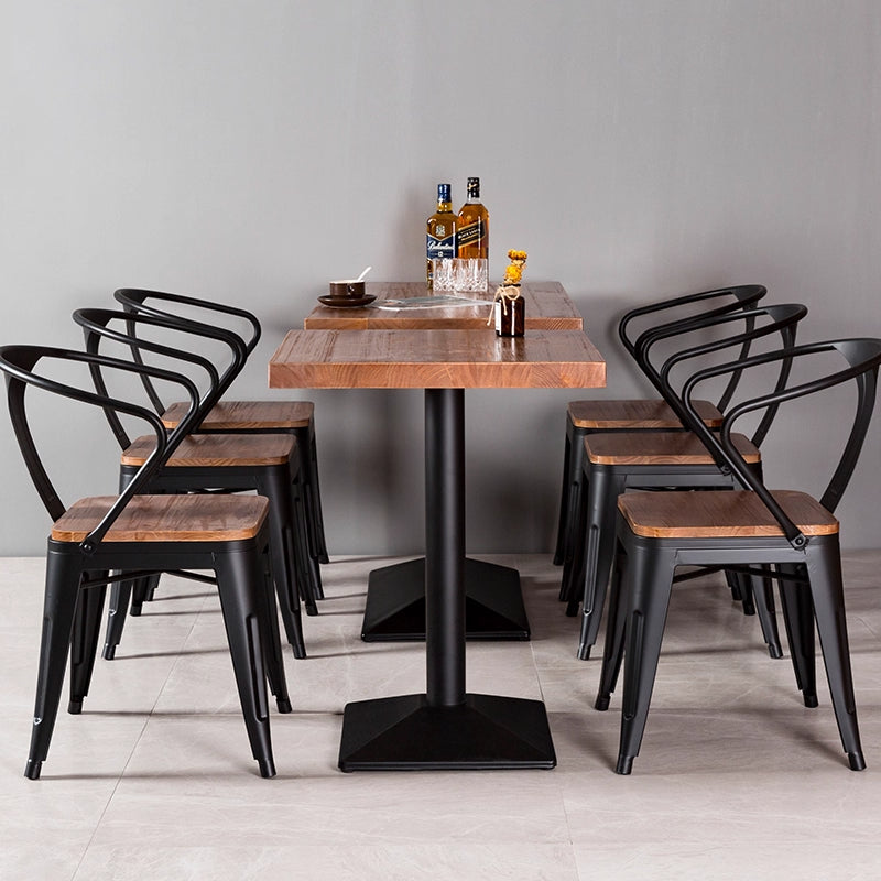 Industrial Metal-Frame Bar & Restaurant Dining Set — Table and Chairs