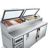Refrigerated Pizza & Sandwich Prep Table — Countertop Salad Prep Cooler