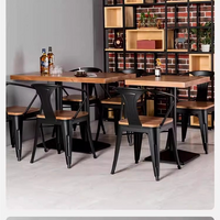 Industrial Metal-Frame Bar &amp; Restaurant Dining Set — Table and Chairs image preview