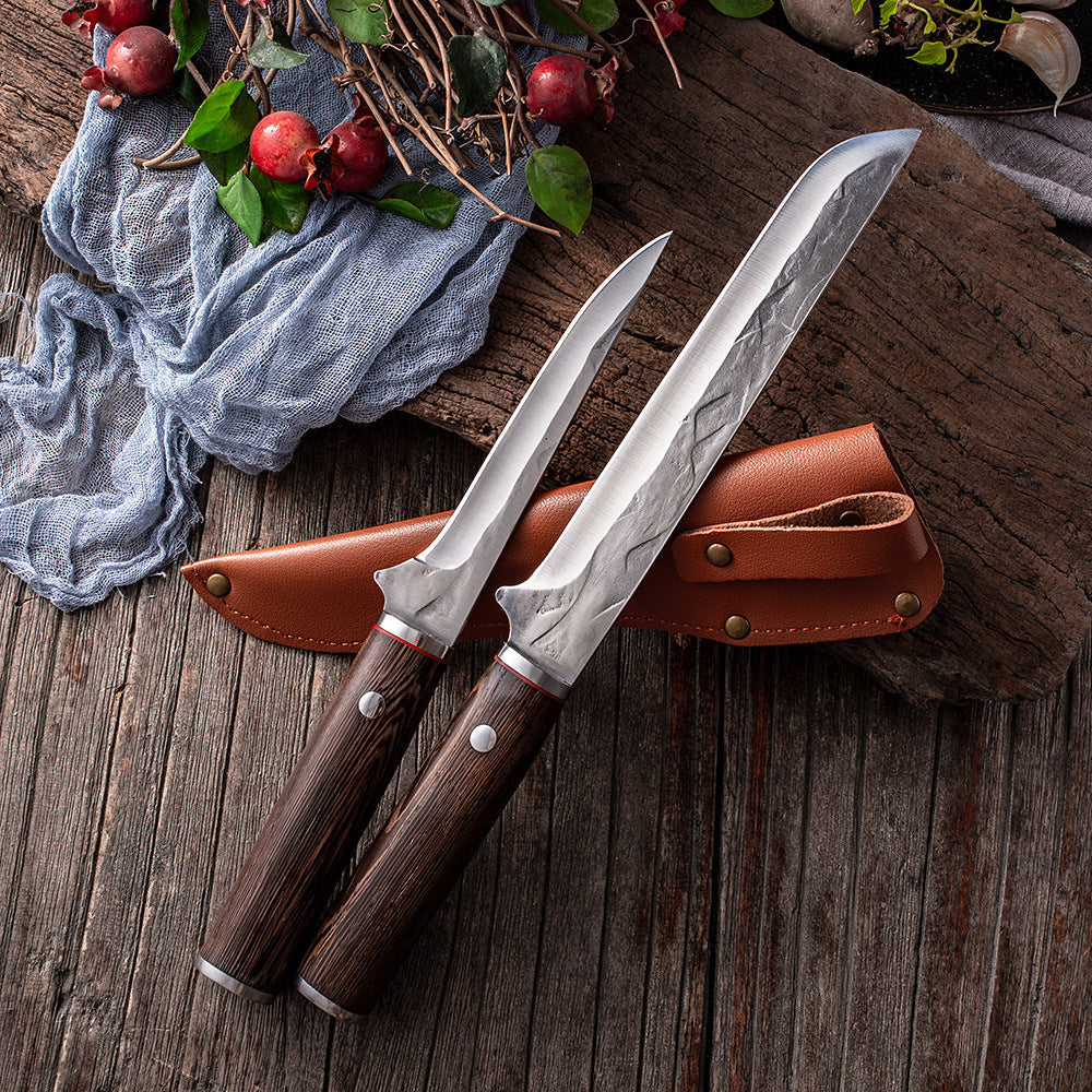 Stainless Steel Boning Knife with Chicken Wing Wood Handle