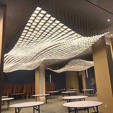 Wave-Design Acrylic & Crystal Chandelier — Custom Large-Scale