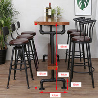 Industrial Water-Pipe Bar Table — Metal Frame image preview