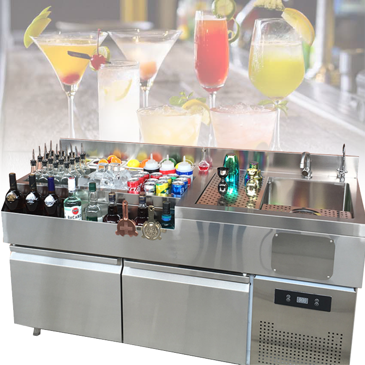 Stainless Steel Outdoor Mobile Bar Counter — Cocktail Station