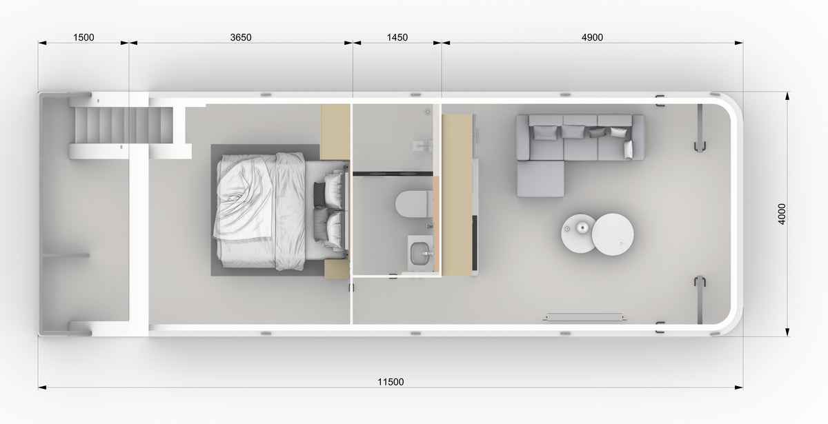 Aluminum Houseboat with Outboard Motor — 11.5 m