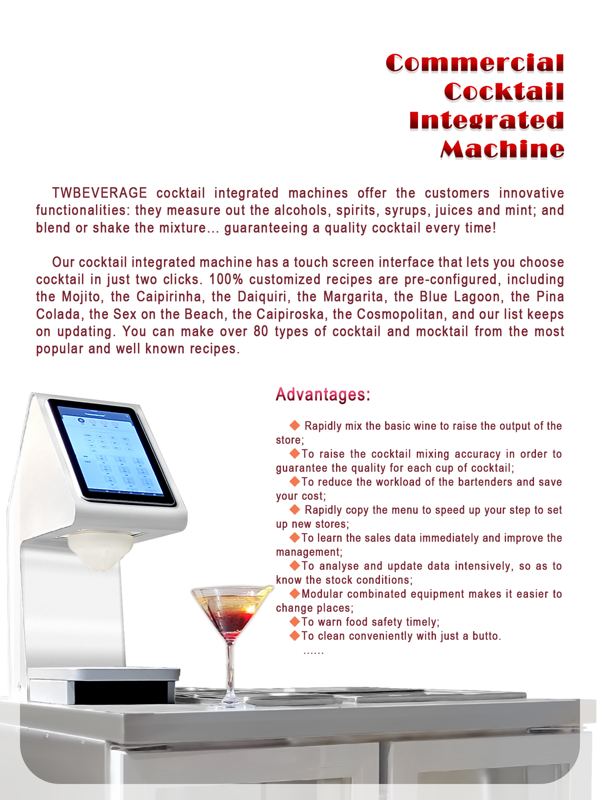 Automatic Commercial Cocktail Machine — Multi-Ingredient Dispenser