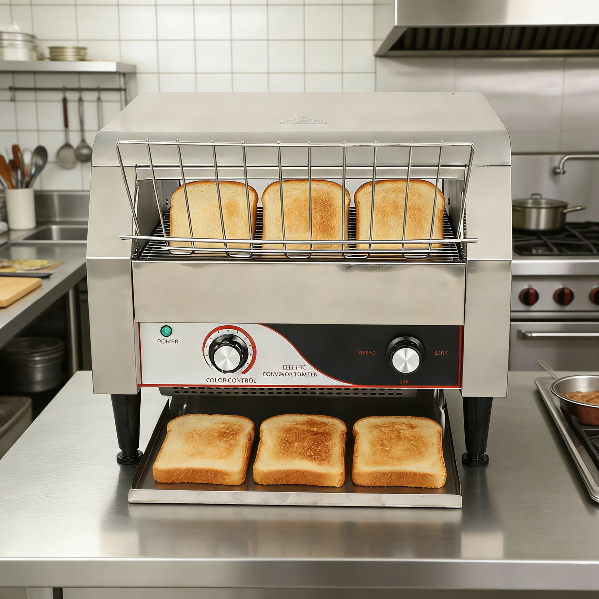 Commercial Conveyor Toaster — 450 Slices/Hour, Stainless Steel
